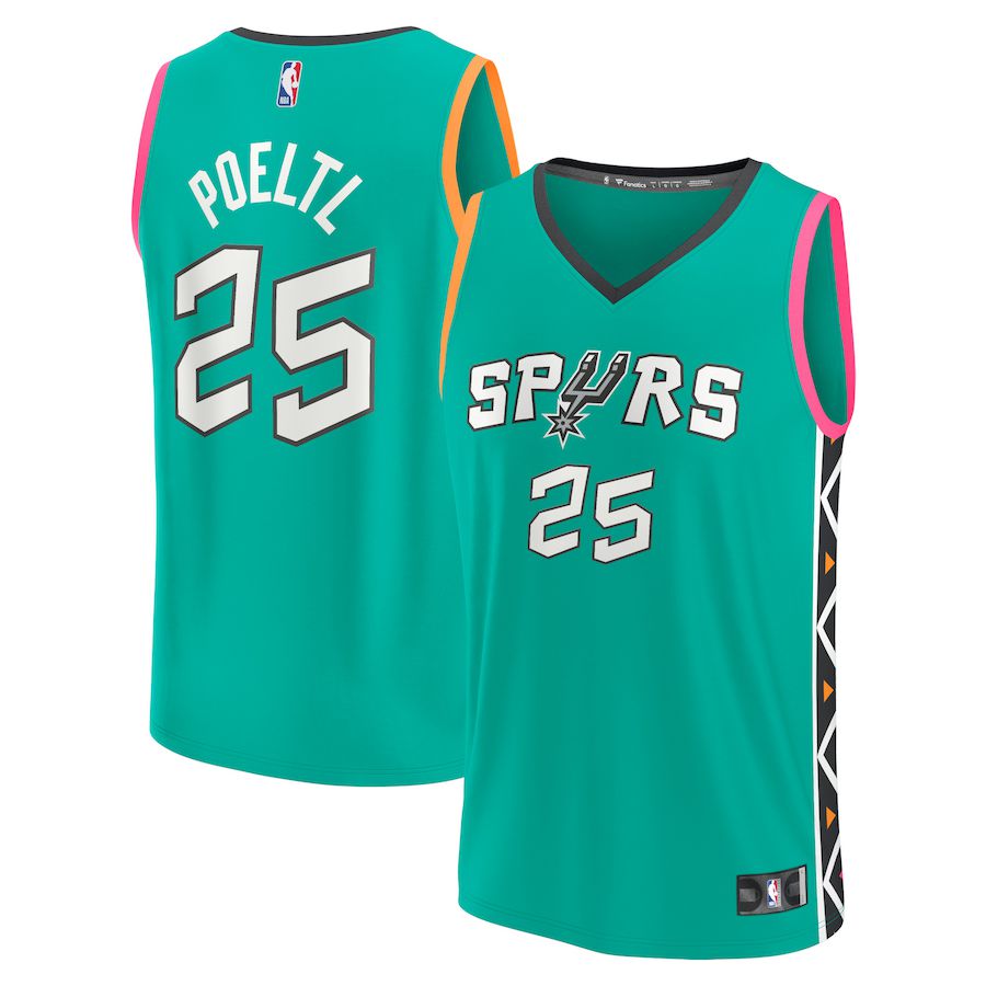 Men San Antonio Spurs 25 Jakob Poeltl Fanatics Branded Green 2022-23 Fastbreak NBA Jersey